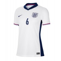 Camisa de Futebol Inglaterra Marc Guehi #6 Equipamento Principal Mulheres Europeu 2024 Manga Curta
